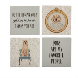 PRIMITIVES BY KATHY GOLDEN RETRIEVER COASTERS!